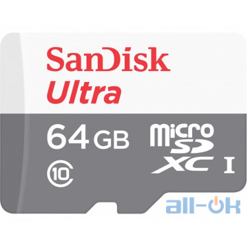 Карта пам'яті SanDisk  MicroSDXC 64GB UHS-I Ultra + SD Adapter SDSQUNB-064G-GN3MA
