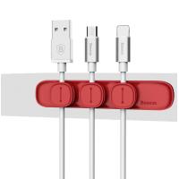 Baseus Magnetic Cable Organizer Red с 3мя клипсами