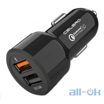 АЗП Car Charger CELBRO Quick Charge 3.0 Dual USB Black