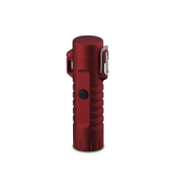 Тактична електроімпульсна водонепроникна USB запальничка з ліхтариком Red