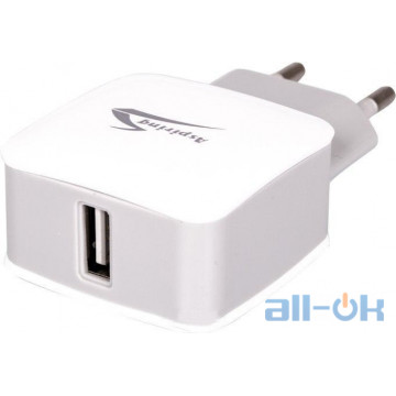 Мережевий ЗП для мобільних телефонів, планшетів Aspiring Energy 1 + 1 x USB 1.2 А White (EN18423)
