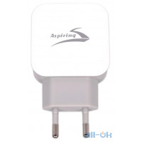 Мережевий ЗП для мобільних телефонів, планшетів Aspiring Energy 2 2 x USB White (EN29635)