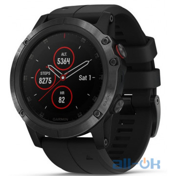  Спортивний годинник Garmin Fenix 5 Plus Sapphire Black with Black Band (010-01988-01)