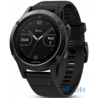 Спортивний годинник Garmin Fenix 5 Black Sapphire with Black Band (010-01688-10)