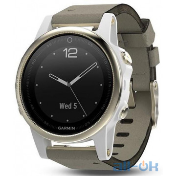  Спортивний годинник Garmin Fenix 5S Champagne Sapphire with Gray Suede Band (010-01685-12)
