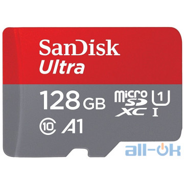 Карта пам'яті SanDisk 128 GB microSDXC UHS-I Ultra A1 + SD Adapter SDSQUAR-128G-GN6MA