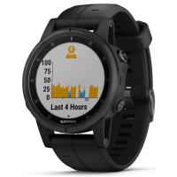 Спортивні годинник Garmin Fenix 5S Plus Sapphire Black with Black Band (010-01987-03)