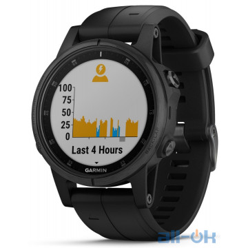 Спортивні годинник Garmin Fenix 5S Plus Sapphire Black with Black Band (010-01987-03)