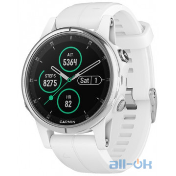 Спортивні годинник Garmin Fenix 5S Plus Sapphire White with Carrera White Band (010-01987-01)