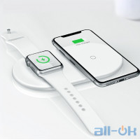 Бездротовий зарядний пристрій 2 в 1 Baseus Qi BSVC-P20 для смартфону та Apple Watch 1-4 series 