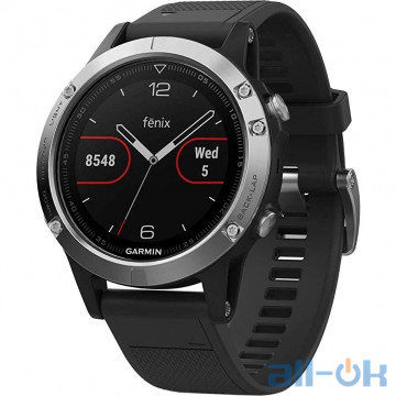 Спортивний годинник Garmin fenix 5 Black Silver with Black Band Silver (010-01688-03)
