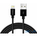 Кабель Rock MFI Charge-Sync round Lightning Cable II 1 m Black — інтернет магазин All-Ok. фото 1