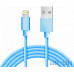 Кабель Rock MFI Charge-Sync round Lightning Cable 1.2 m Blue — інтернет магазин All-Ok. фото 1