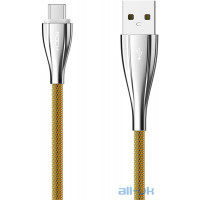 Кабель Rock metal Type-C data cable 0,3M Gold