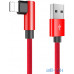 Кабель Rock L-shape Lightning Metal Charge & Sync round Cablee 1,2M Red — інтернет магазин All-Ok. фото 1