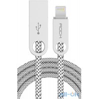 Кабель Rock Cobblestone Charge & Sync round Lightning cable 1 m Light coffee