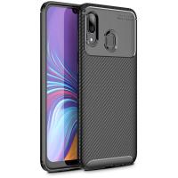 Чохол-накладка Ipaky Carbon Fiber Series/Soft TPU Case Samsung Galaxy A40 Black