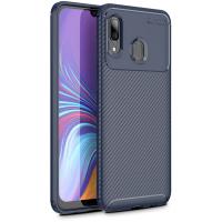 Чохол-накладка Ipaky Carbon Fiber Series/Soft TPU Case Samsung Galaxy A40 Blue