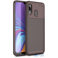 Чохол-накладка Ipaky Carbon Fiber Series/Soft TPU Case Samsung Galaxy A40 Brown
