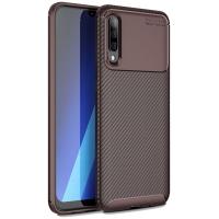 Чохол-накладка Ipaky Carbon Fiber Series/Soft TPU Case Samsung Galaxy A50 Brown