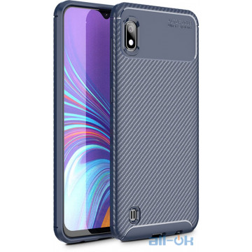 Чохол-накладка Ipaky Carbon Fiber Series/Soft TPU Case Samsung Galaxy M10 Blue