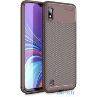 Чохол-накладка Ipaky Carbon Fiber Series/Soft TPU Case Samsung Galaxy M10 Brown