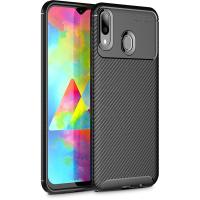 Чохол-накладка Ipaky Carbon Fiber Series/Soft TPU Case Samsung Galaxy M20 Black