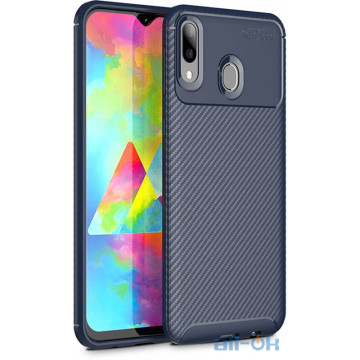 Чохол-накладка Ipaky Carbon Fiber Series/Soft TPU Case Samsung Galaxy M20 Blue