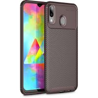 Чохол-накладка Ipaky Carbon Fiber Series/Soft TPU Case Samsung Galaxy M20 Brown