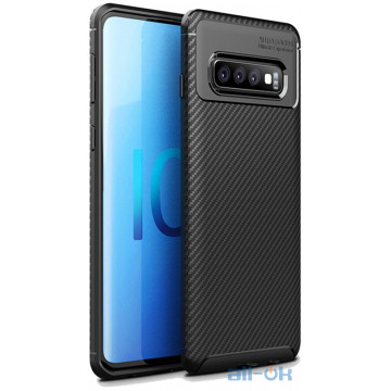 Чохол-накладка Ipaky Carbon Fiber Series/Soft TPU Case Samsung Galaxy S10 Black