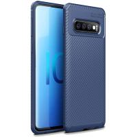 Чохол-накладка Ipaky Carbon Fiber Series/Soft TPU Case Samsung Galaxy S10 Plus Blue