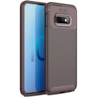 Чохол-накладка Ipaky Carbon Fiber Series/Soft TPU Case Samsung Galaxy S10e Brown