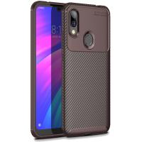 Чохол-накладка Ipaky Carbon Fiber Series/Soft TPU Case Xiaomi Redmi 7 Brown