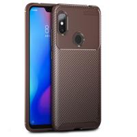 Чохол-накладка Ipaky Carbon Fiber Series/Soft TPU Case Xiaomi Redmi Note 6 Pro Brown