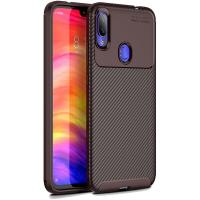 Чохол-накладка Ipaky Carbon Fiber Series/Soft TPU Case Xiaomi Redmi Note 7 Brown