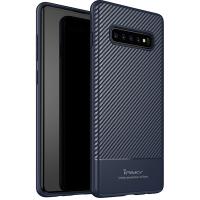 Чохол-накладка Ipaky Carbon Fiber Series/TPU Case With Carbon Fiber Samsung Galaxy S10 Blue