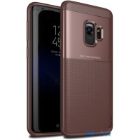 Чохол-накладка Ipaky Elegant Grid Design TPU Hybrid Case Samsung Galaxy S9 G960F Brown