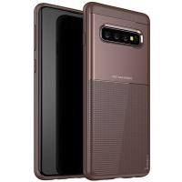 Чохол-накладка Ipaky Shield Series/Elegant Grid Design TPU Hybrid Case Samsung Galaxy S10 Brown