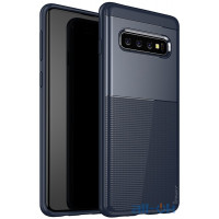 Чохол-накладка Ipaky Shield Series/Elegant Grid Design TPU Hybrid Case Samsung Galaxy S10 Plus Blue