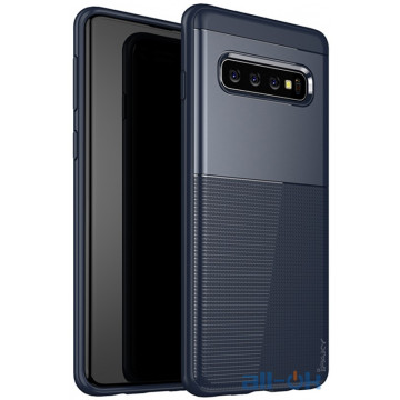 Чохол-накладка Ipaky Shield Series/Elegant Grid Design TPU Hybrid Case Samsung Galaxy S10 Plus Blue