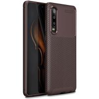 Чохол-накладка Ipaky Carbon Fiber Series/Soft TPU Case Huawei P30 Brown