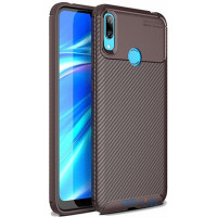 Чохол-накладка Ipaky Carbon Fiber Series/Soft TPU Case Huawei Y7 2019 Brown