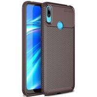 Чохол-накладка Ipaky Carbon Fiber Series/Soft TPU Case Huawei Y7 2019 Brown