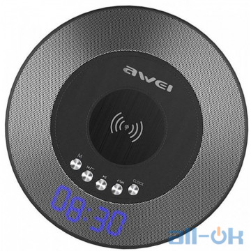 Портативна акустика AWEI Y290 Bluetooth Speaker-Wireless Charger Black