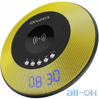 Портативна акустика AWEI Y290 Bluetooth Speaker-Wireless Charger Yellow