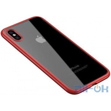 Чохол-накладка Ipaky Bright Series/TPU frame With Clear PC Case Apple iPhone XS Max Red