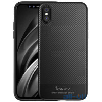 Чохол-накладка Ipaky Carbon Fiber Series/Soft TPU Case iPhone XS Max Black