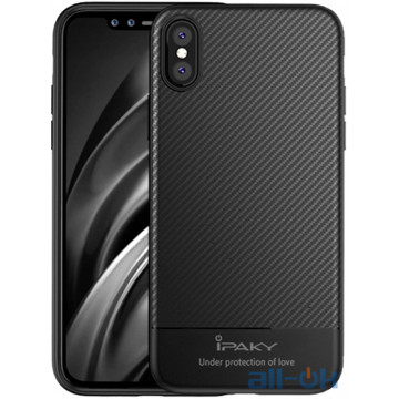 Чохол-накладка Ipaky Carbon Fiber Series/TPU Case With Carbon Fiber Apple iPhone X Black