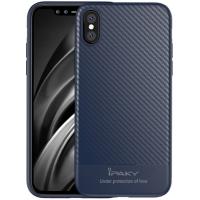 Чохол-накладка Ipaky Carbon Fiber Series/TPU Case With Carbon Fiber Apple iPhone X Blue