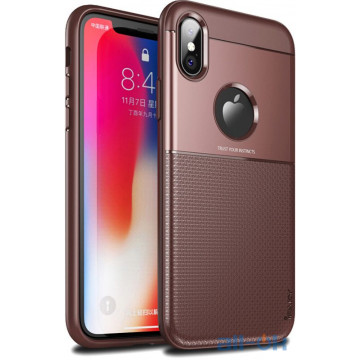Чохол-накладка Ipaky Shield Series/Elegant Grid Design TPU Hybrid Case Apple iPhone X  Brown